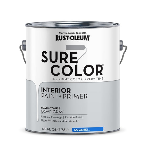 Rust-Oleum 380223 Sure Color Series Interior Paint + Primer, Dove Gray, 1 Gallon