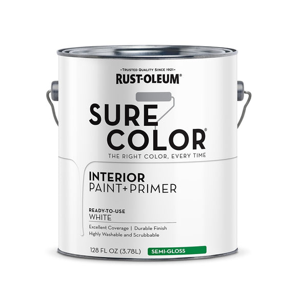 Rust-Oleum 380227 Sure Color Series Sure Color Series Interior Paint + Primer, White, 1 Gallon