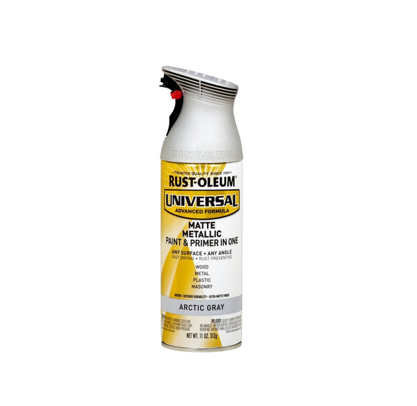 Rust-Oleum 365358 Universal Metallic Spray Paint, Artic Grey, 11 Oz