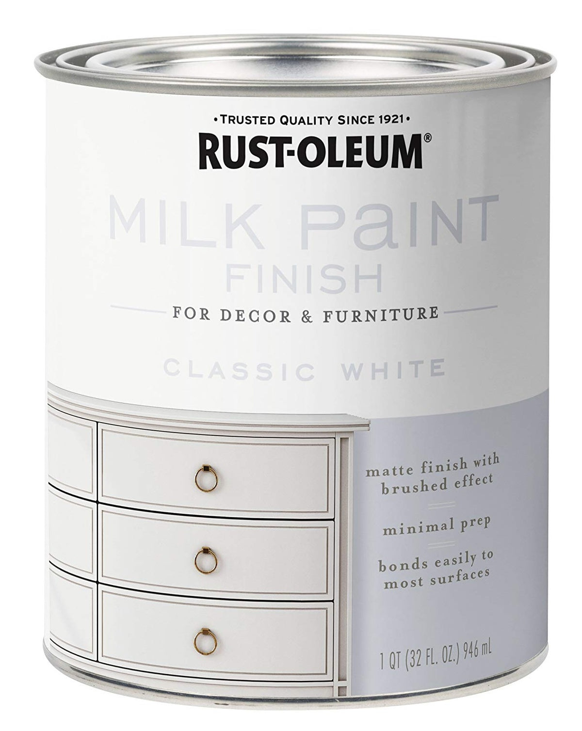 Rust-Oleum 331049 Water-Based Acrylic Milk Paint, 32 Ounce