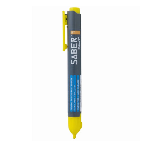 Saber Paint 59151 Retractable Tip Paint Marker, Yellow