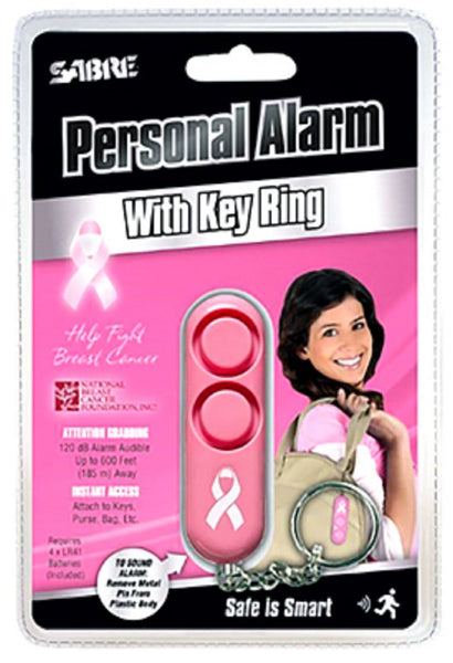 Sabre PA-NBCF-01 Personal Alarm With Key Ring, Pink
