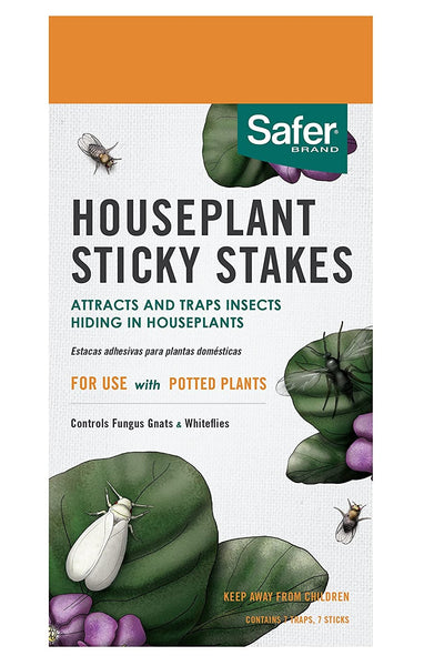 Safer 5026 Houseplant Sticky Stakes Insect Traps