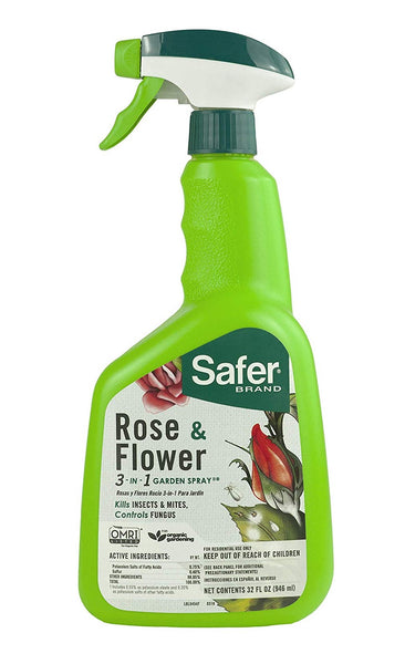 Safer 5454 Ready To Use Rose & Flower Garden Spray, 32 Oz