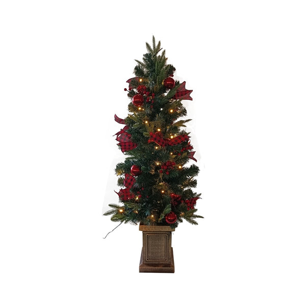 Santa Forest 23740 Buffalo Plaid Christmas Tree, 4 Feet