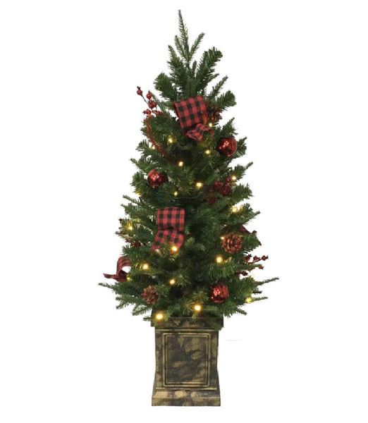 Santas Forest 23536 Buffalo Plaid Christmas Tree, 3 Feet H, Green
