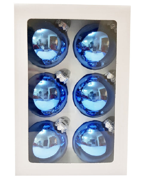 Santas Forest 99503 Christmas Ball Ornament, Shiny Blue, 66Mm