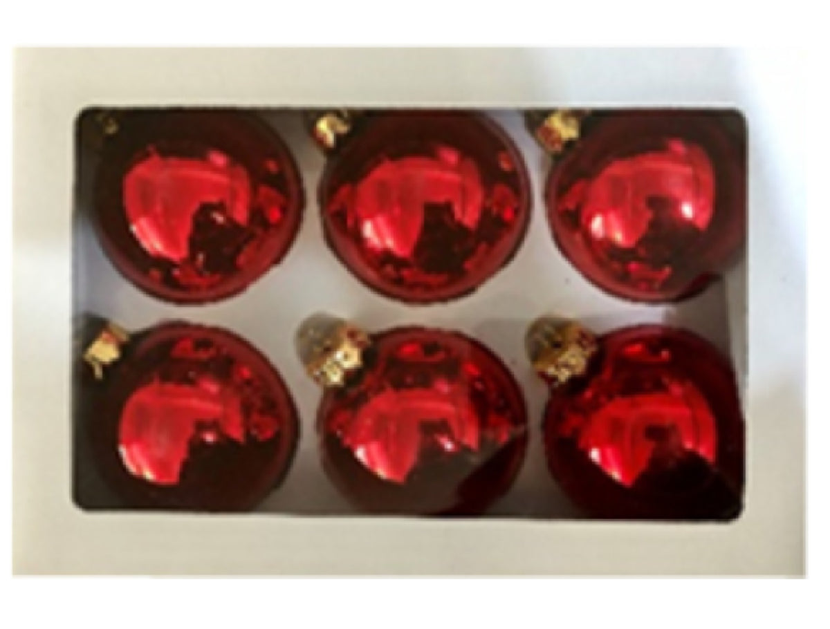 Santas Forest 99501 Christmas Ball Ornament, Shiny Red, 66Mm