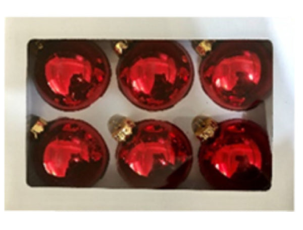 Santas Forest 99501 Christmas Ball Ornament, Shiny Red, 66Mm