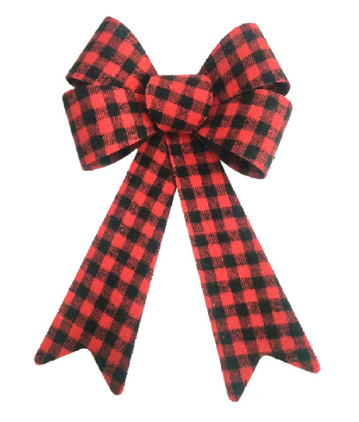 Santas Forest 44513 Christmas Bow Buffalo Plaid, Red