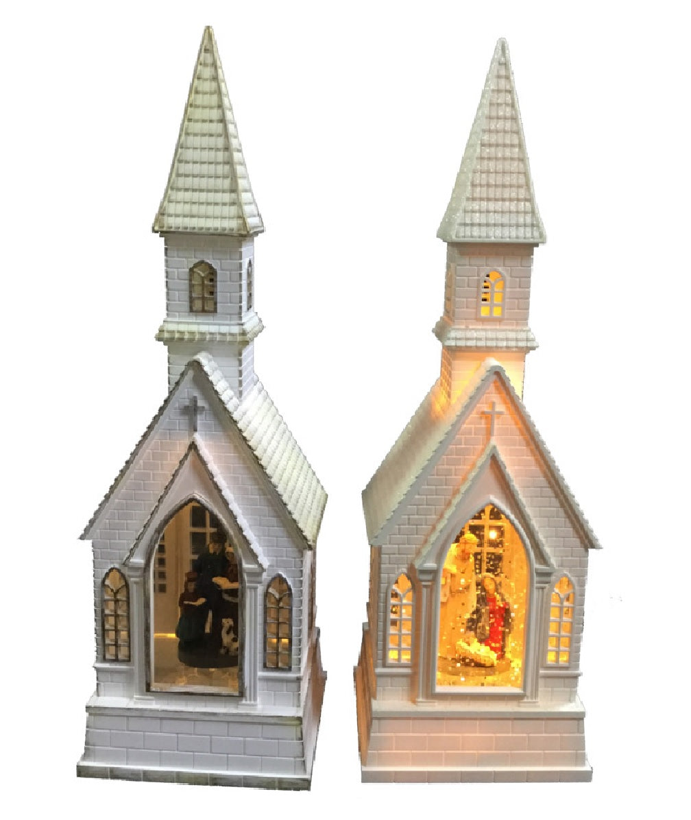 Santas Forest 21509 Christmas Church, White