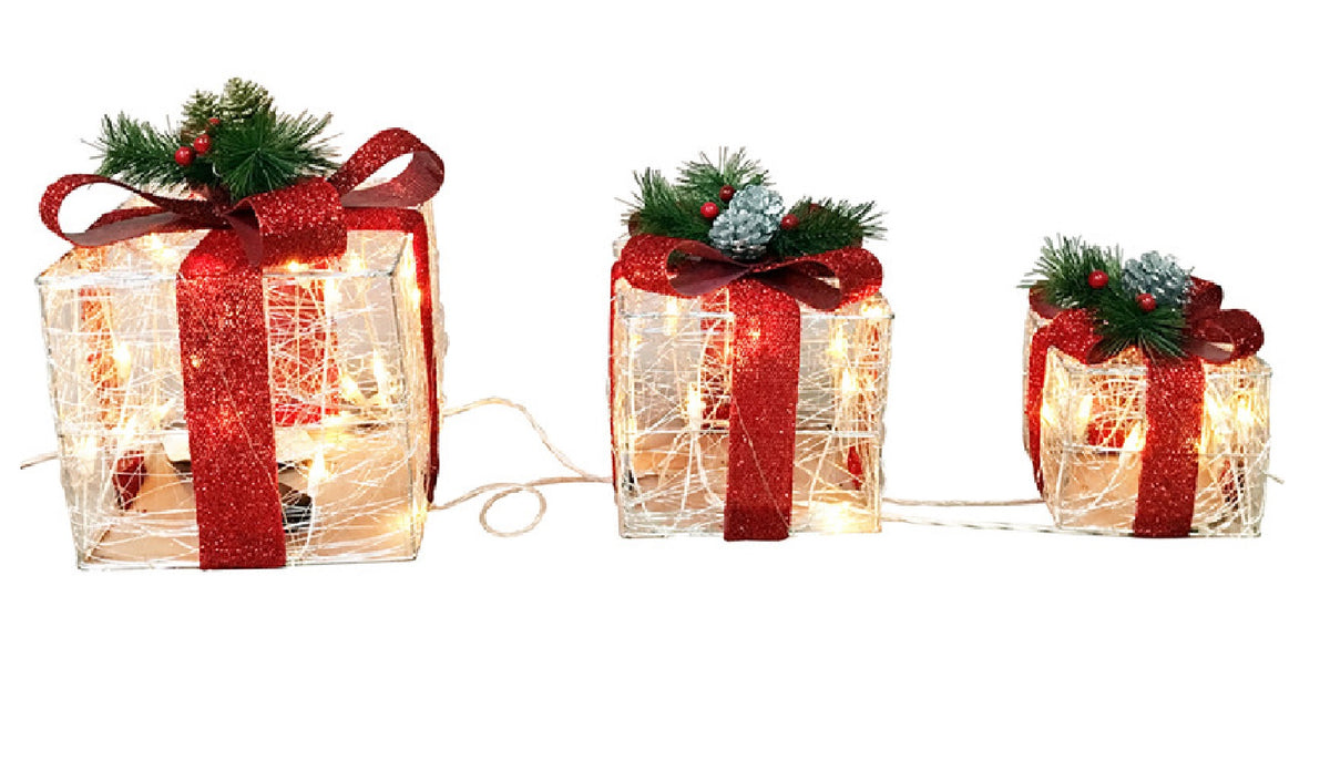 Santas Forest 58509 Christmas Gift Box Set, PVC Mesh