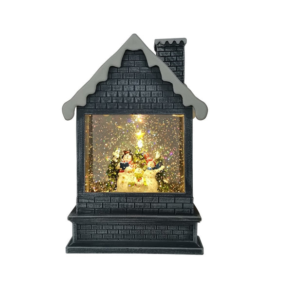 Santas Forest 92816 Christmas House with Snowman Choir, Plastic, Gray