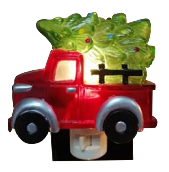 Santas Forest 65607 Christmas Light Night Truck with Tree, Red/Green