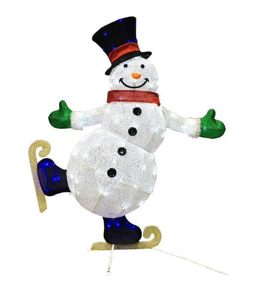 Santas Forest 58505 Christmas Lighted Fabric Snowman 3D, 4 Inch