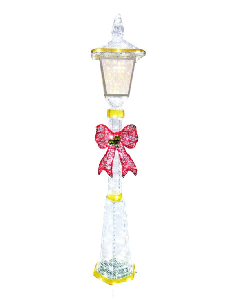 Santas Forest 62533 Christmas Post Lamp, White