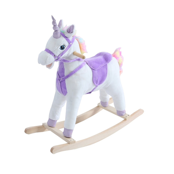 Santas Forest 28715 Christmas Rocker Unicorn, Polyester/Wood