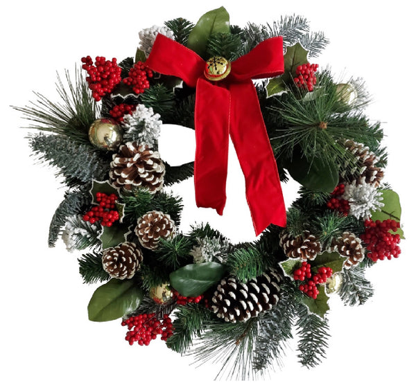 Santas Forest 38521 Christmas Wreath Traditional, 22 Inch