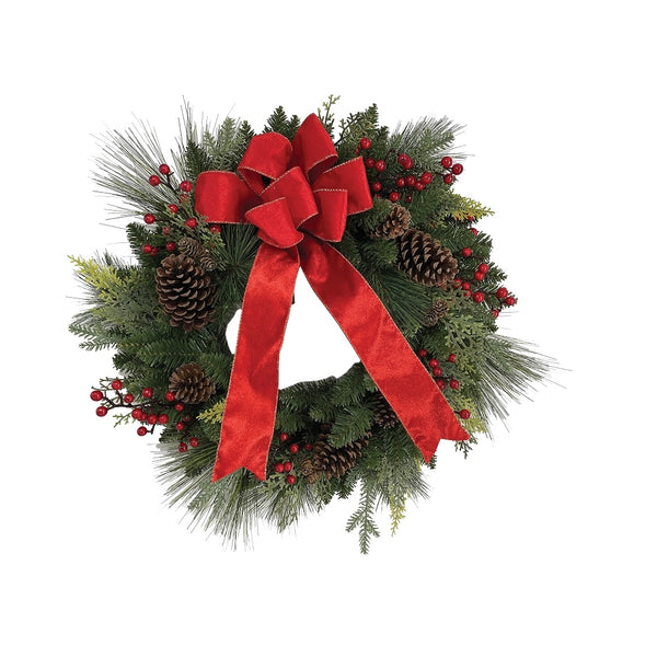 Santas Forest 37826 Classic American Christmas Wreath, 26 Inch