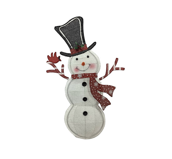 Santas Forest 72813 Glistening LED Snowman, White, LED String Bulb