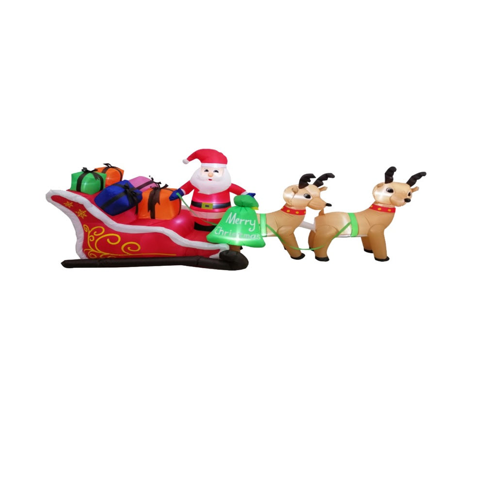 Santas Forest 90614 Inflatable Christmas Santa-Sleigh, 10 Feet