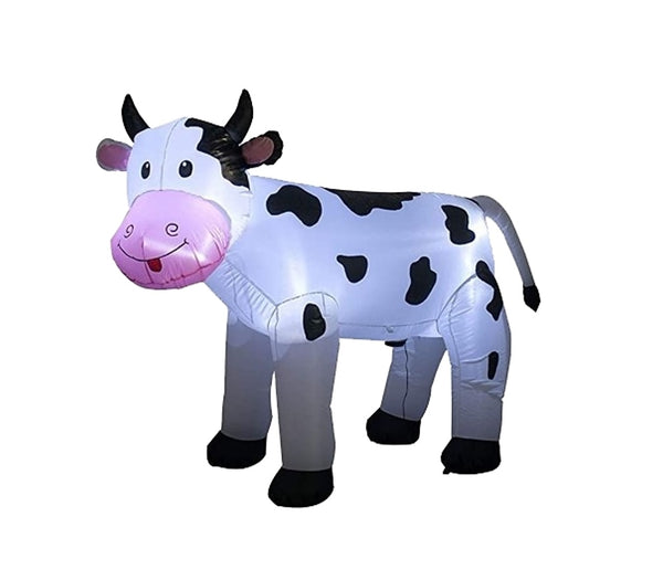 Santas Forest 90812 Inflatable Cow, Polyester, Black/White