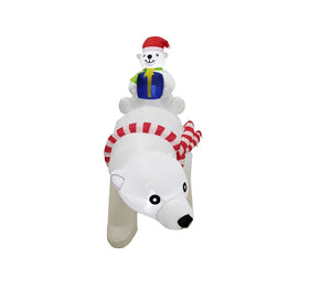 Santas Forest 90704 Inflatable Polar Bears, Polyester, Blue/Red/White