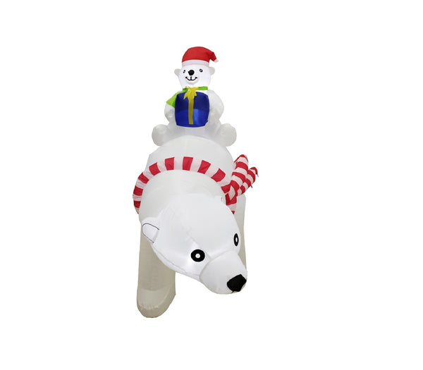 Santas Forest 90704 Inflatable Polar Bears, Polyester, Blue/Red/White