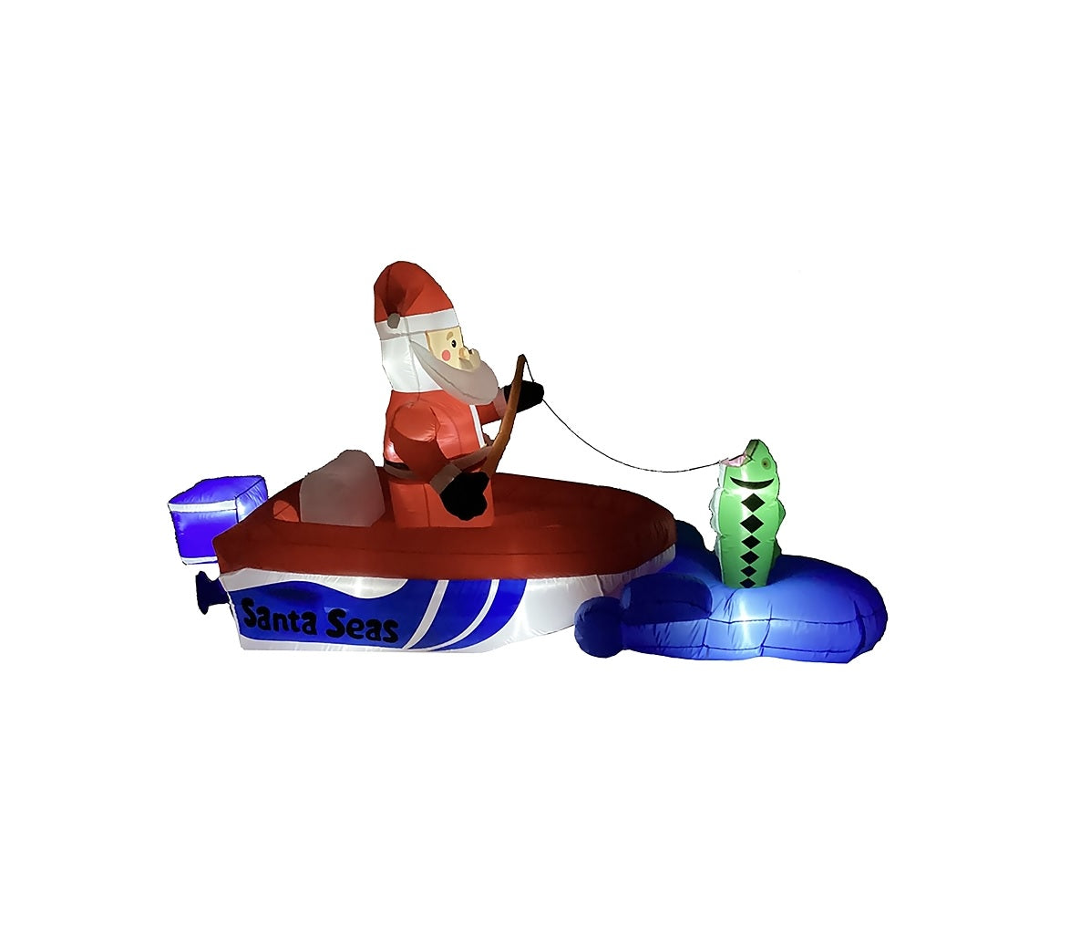 Santas Forest 90801 Inflatable Santa Fishing O Boat, 10 feet