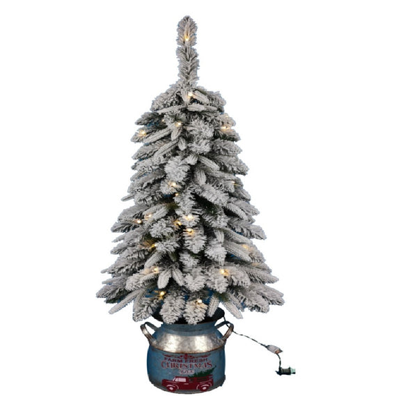 Santas Forest 27636 Milk Can Base Christmas Trees, 3 Feet
