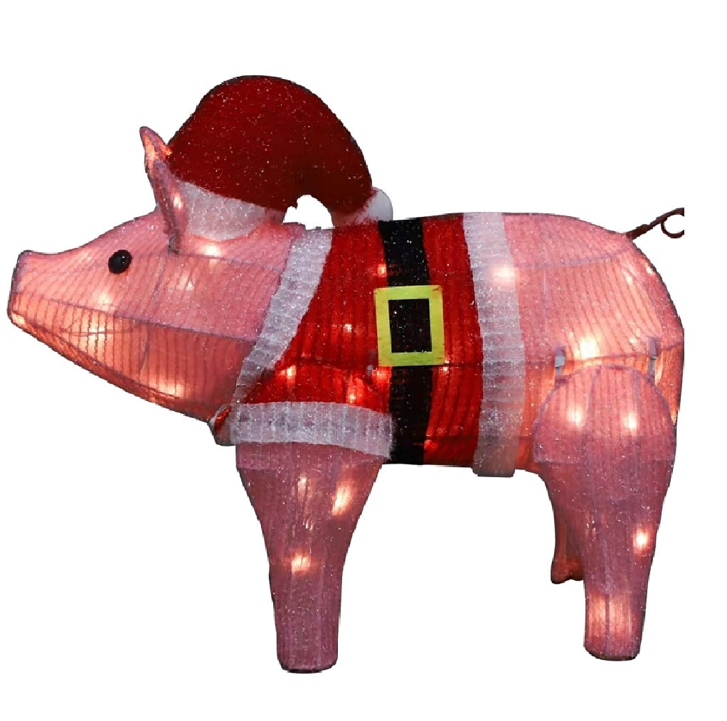 Santas Forest 58711 Prelit 3D Mesh Pig, LED, 24 Inch