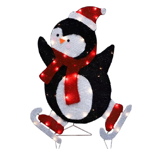 Santas Forest 58701 Prelit 2D Skating Penguin, 36 Inch