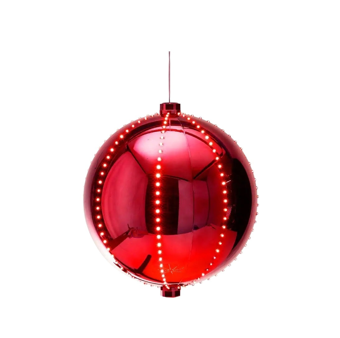Santas Forest 60821 Round Bulb Christmas Ornament, Red