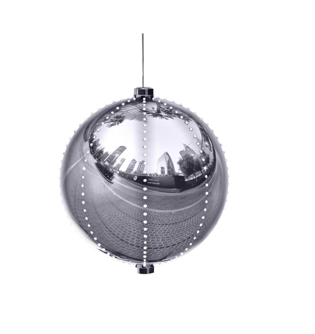 Santas Forest 60822 Round Bulb Christmas Ornament, Sliver, Plastic