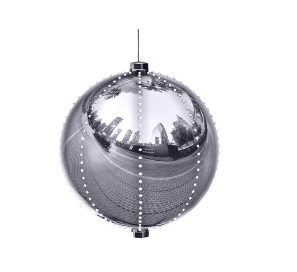 Santas Forest 60831 Round Bulb Christmas Ornament, Silver