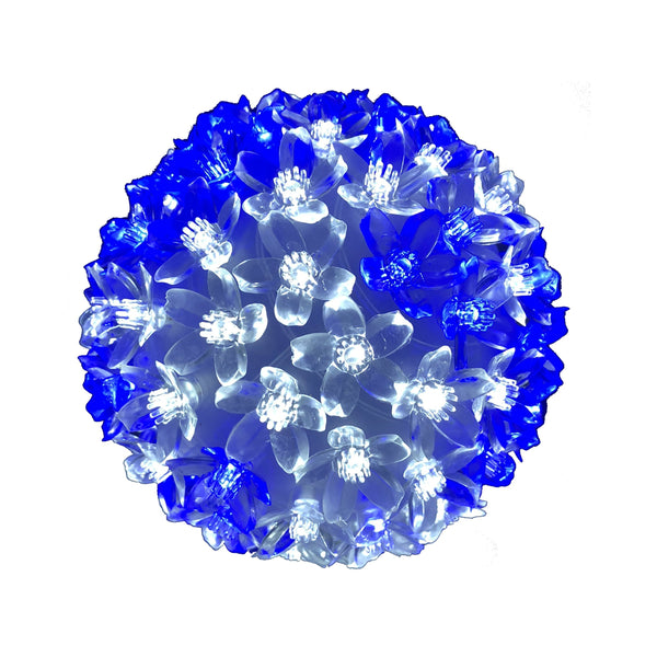 Santas Forest 57401 Christmas Light Spheres, Blue/White, 6'