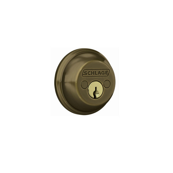 Schlage B62NG609 Double Cylinder Deadbolt Lock, Antique Brass