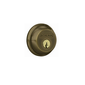Schlage B60NG609 Single Cylinder Deadbolt Lock, Antique Brass