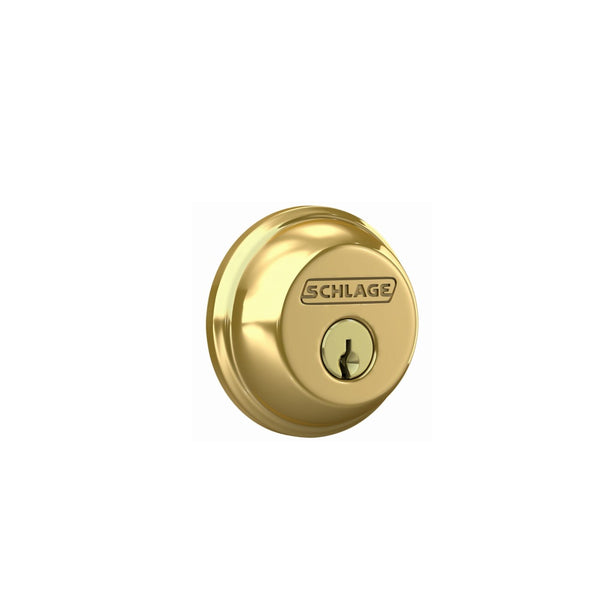Schlage B60NG505605 Single Cylinder Deadbolt Lock, Bright Brass