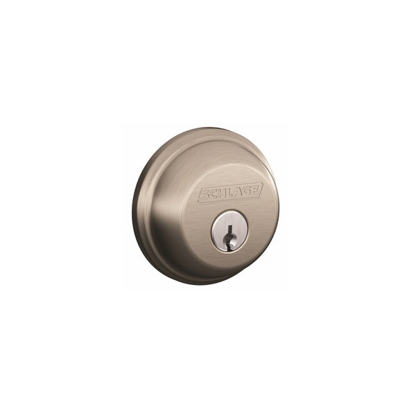 Schlage B60NG619 Single Cylinder Deadbolt Lock, Satin Nickel