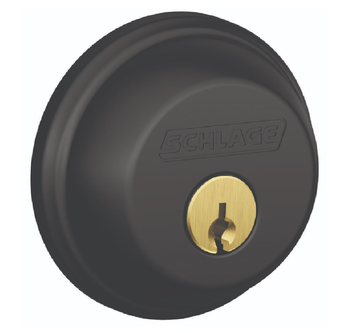Schlage B60N622 Single Cylinder Deadbolt, 7/8 Inch, Matte Black
