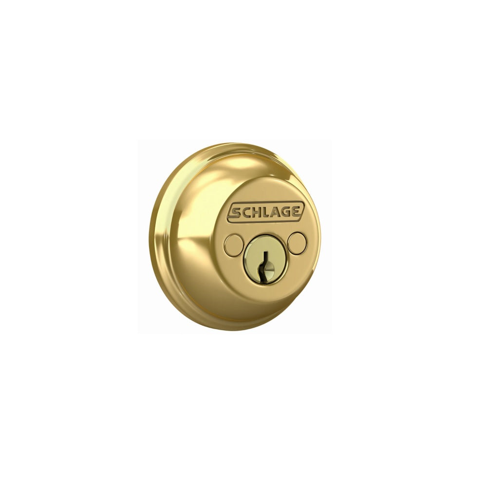 Schlage B62NG505605 Double Cylinder Deadbolt Lock, Bright Brass