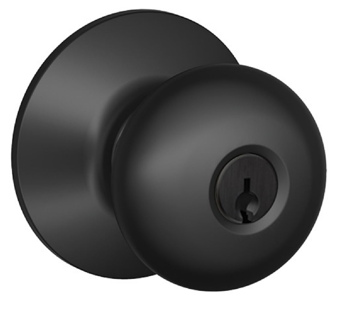 Schlage F51APLY622 Plymouth Keyed Entry Door Knobset, Matte Black