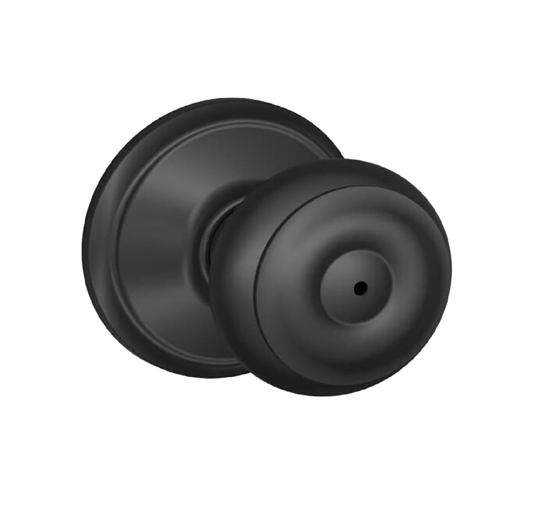Schlage F40GGEO622 F Series Bed and Bath Door Lock, Matte Black