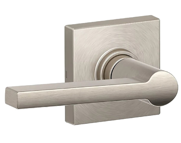 Schlage J10SOL619COL J Series Non-Locking Passage Lock Set with Trim, Zinc, Satin Nickel