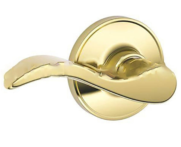 Schlage J10VSEV605 J Series Non-Locking Passage Lock Set, Bright Brass