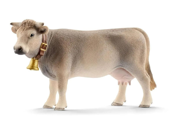 Schleich 13874 Braunvieh Cow Toy Animal Figurine, Tan & White