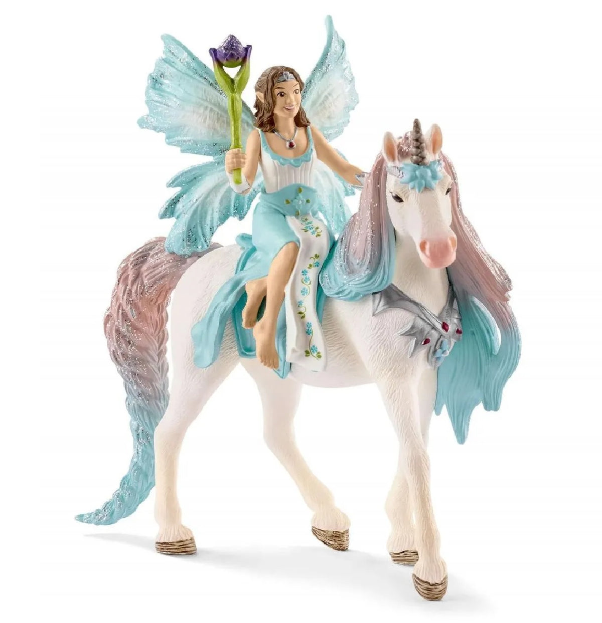 Schleich 70569 Fairy Eyela with Princess Unicorn Toy, Plastic