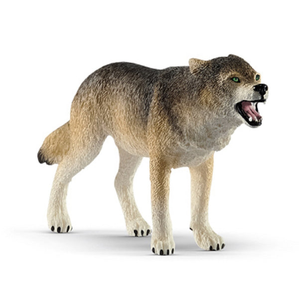 Schleich 14821 Howling Wolf Toy, Vinyl Plastic, Gray