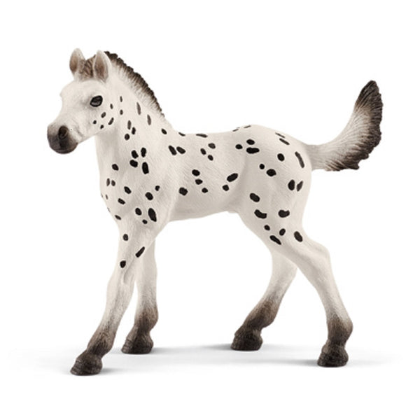 Schleich 13890 Knabstrupper Foal Toy, Plastic, White With Black Spots